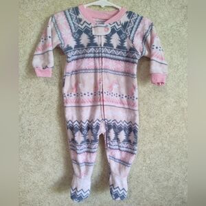The Children's Place Winter Sleeper Size 3-6 Months Pony Unicorn Snowflakes